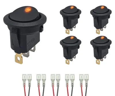 Produktbild von ProRide Wippschalter ON/OFF KCD2-12, 12 V/20 A, orange LED, 5 Stück