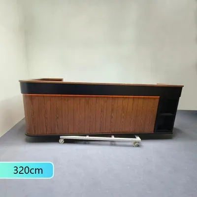 Produktbild von Maßanfertigung Bartisch Bar-Tresen Eckbartresen Gastronomie-Theke Restaurant-Bar Empfangstresen Braun 320x60cm【 Hutaohei 320 ZJ60】