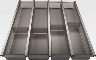 Produktbild von 50er Cuisio Besteckeinsatz graphit transluzent Besteckkasten Schubladeneinsatz