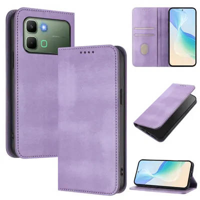 Obrázek produktu pro Pouzdro pro Infinix Note Edge, vintage kožené pouzdro s RFID ochranou, přihrádkami na karty, stojánkem Fialový