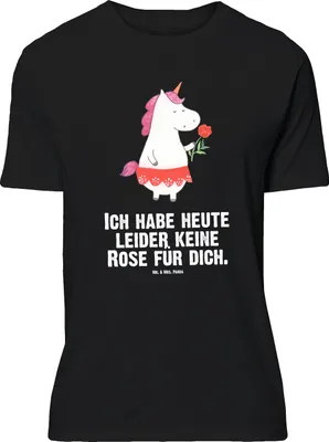 Produktbild von Mr. & Mrs. Panda Größe L T-Shirt Einhorn Dame - Schwarz - Geschenk, Tshirt, Einhörner, Bachelor, Lady, mit Spruch, Frau, Shirt, Unicorn, Trennung