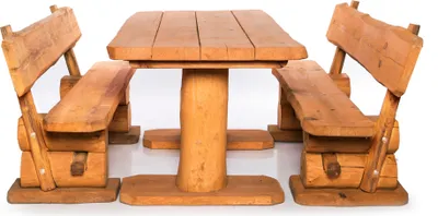Produktbild von Gartenmöbel-Set "Rustikal" Farbton Pinie 120x200x80 cm Essgruppe für 4 Personen