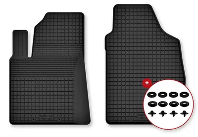 Image de Tapis avant en caoutchouc pour hyundai Kona II 2022- (crossover) – 2 pièces, noirs, semi-universel, adapté