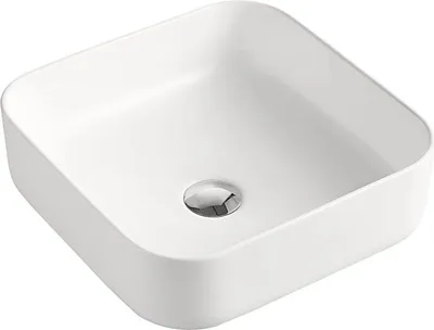 Productafbeelding van Beitz & Walz AqvaCeramica opzetbak "SlimRim" zonder overloop, 385 x 385 mm, matwit