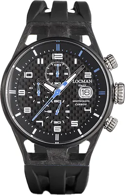 Produktbild von 0545C09S-CBCBWHSK Italy Herrenarmbanduhr Montecristo Carbon schwarz Ref. 0545 Locman