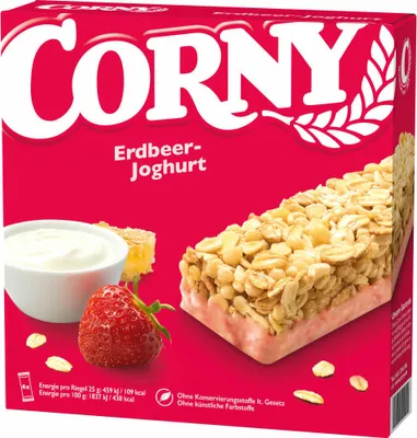 Obrázek produktu pro Granola tyčinka Corny s jahodovým jogurtem a medem 150g
