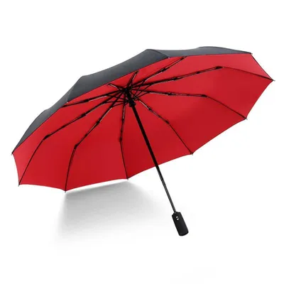 Produktbild von Damen- und Herren-Taschenschirm KRAGO Vollautomatik Double Rot