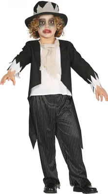 Produktbild von Zombie-Bräutigamkostüm für Jungen Halloween-Kostüm schwarz-weiss