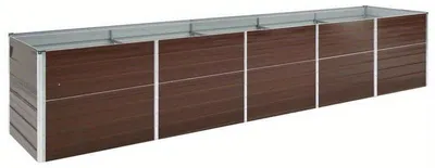 Obrázok produktu pre Vyvýšený záhradný box, pozinkovaná oceľ, odolný voči poveternostným vplyvom, 400 x 80 x 45 cm, hnedý