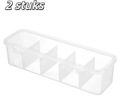 Immagine prodotto di Set di 2 organizer - Scatola porta cavi in plastica - Trasparente - Organizer per cavi - 28,5 x 8,5 x 6,5 cm - Organizer da ufficio