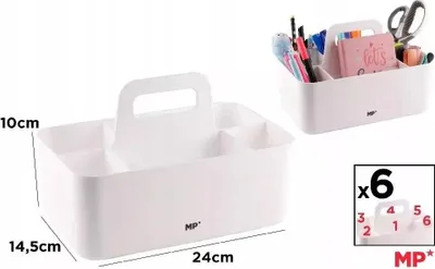Zdjęcie produktu dla Organizer na biurko z uchwytem biały