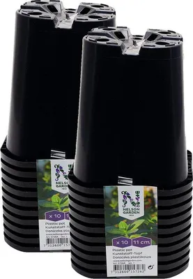 Produktbild von Kleine schwarze Blumentöpfe 12x11cm 10er Pack