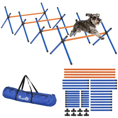 Produktbild von Agility Set Hunde, 4-teiliges Agility Ausrüstung mit Hürden, Tragetasche Höhenverstellbar Trainingsset für kleine Hunde