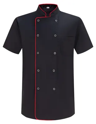 Koksjacke Herren 3XL Weiß/Schwarz 80% Polyester 20% Baumwolle