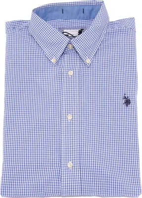 Image de 3735K camicia uomo U.S. POLO ASSN. REGULAR FIT bleu/blanc chemise coton homme