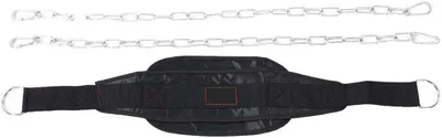 Immagine prodotto di Cintura per esercizi di trazione - Cintura per l'allenamento con pesi - Allenamento della forza - Catene regolabili - 86 cm - Nera