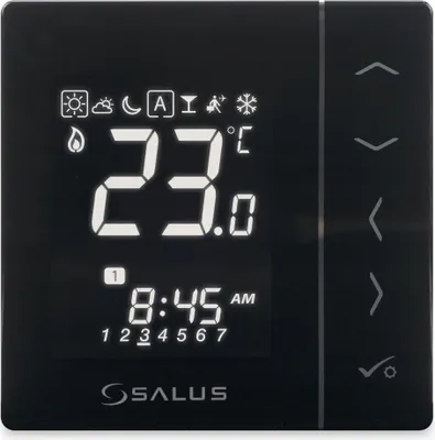 Produktbild von Salus | Regler VS30B - Schwarz - Wöchentlich programmierbar - Energiesparend und benutzerfreundlich