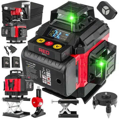 Zdjęcie produktu dla POWERMAT RTPLK0036 Laser krzyżowy 4D zielony 360°