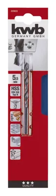 Immagine prodotto di kwb 209655 HSS Twist drill bit 5.5 mm Total length 93 mm DIN 338 Cylinder shank 1 pc(s)