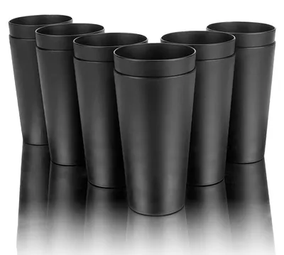 12 bruchsichere Trinkbecher 940 ml, Kunststoff, schwarz, spülmaschinengeeignet