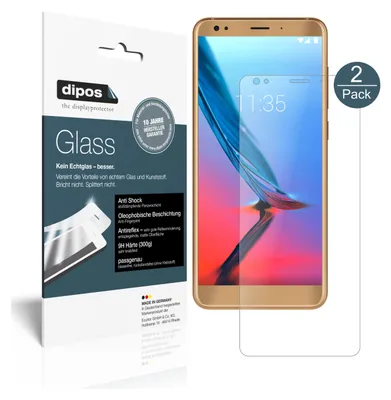 Produktbild von 2x Schutzfolie für ZTE Blade V9 matt - Anti-Shock 9H Folie dipos Glass