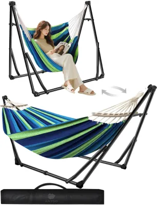 Produktbild von Hängematten-Gestell Hängesessel-Gestell 2-in-1 - Stahl - Tragbar - Garten und Terrasse