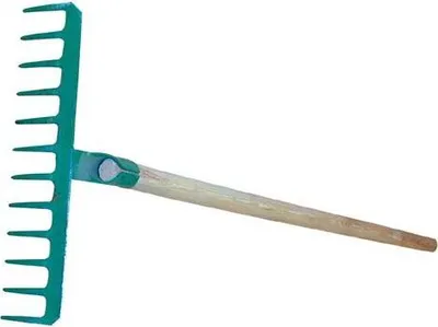 Immagine prodotto di rastrello 16z d.45,5cm in acciaio con manico 150cm
