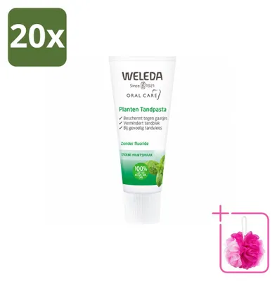 Image de 20 tubes de dentifrice à base de plantes Weleda - 75 ml - Pack économique - 20 pièces