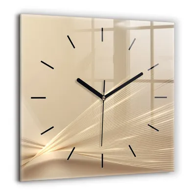 Obrázok produktu pre Wallfluent Hodiny - Sklenené Nástenné Hodiny - Tichý Quartz Strojček - Nástenná Dekorácia Spálňa Kuchyň - Čierna Ruky - 60x60 cm - Abstraktné svetlo