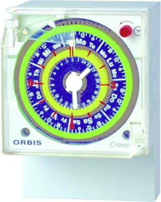 Produktbild von Orbis Crono Qrd 230 V Aufputz Zeitschaltuhr Hutschiene Schalttafel Analog 250 V/Ac