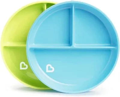 Produktbild von Famanu Kinderteller mit Fächern - Silikon Baby-Teller mit Anti-Rutsch-Funktion und Saugnäpfen