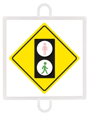 Image de Panneau de signalisation d'avertissement n° 4 (vert piéton)