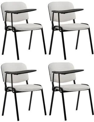 Produktbild von CLP 4er Set Stühle Ken mit Klapptisch Kunstleder gepolstert weiß