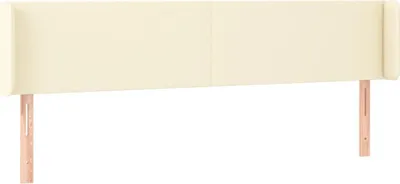 Produktbild von vidaXL Kopfteil mit Ohren Creme 203x16x78/88 cm Kunstleder