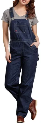 Obrázek produktu pro Dickies, dámské kalhoty s náprsní kapsou, volného střihu, tmavě modré barvy, velikost S