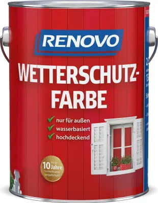 Produktbild von Renovo Wetterschutzfarbe außen seidenglänzend Ral 7016 Anthrazitgrau 4 L