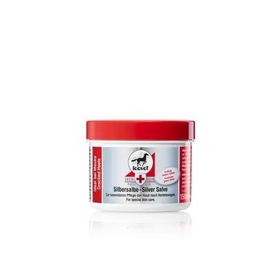 A product shot of a jar of leovet Silbersalbe.