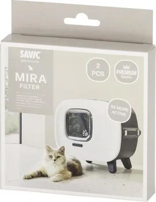 Obrázek produktu pro Filtr do kočičí toalety 2 ks Savic pro Mira de Luxe černý 12x12x1cm