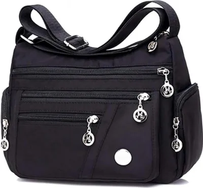 Image de MINGCHENCN Sac à dos unie en nylon tissé Oxford noir
