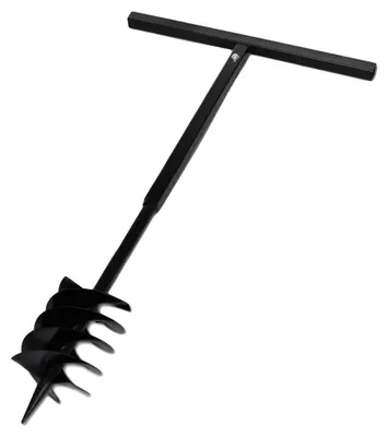 Obrázek produktu pro Zemní vrták, průměr vrtání 180 mm, materiál: ocel, délka 900 mm, kompatibilní se standardními vrtacími nástavci, vhodný pro vrtání do země