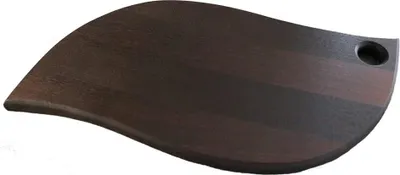 Produktbild von holz4home® Geschwungenes Schneidebrett dunkel aus massiver Birke | 18 cm x 2 cm x 39 cm (BxHxL)| Handarbeit, robust, schnittfest und antibakteriell