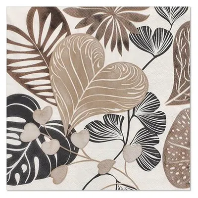 Produktbild von PAPSTAR Servietten 3-lagig, 33x33 cm, "Silky Fronds" | Folie (20 Stück)