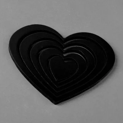 Produktbild von Mucola Wandtattoo Wandbild aus Holz / Herz in Schwarz 3D Wanddeko Wandbild Aufkleber