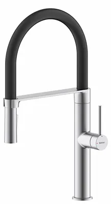 Image de Robinet NABER SERVIZIO VIREO 6, finition acier inoxydable, avec bec pivotant / Robinet de cuisine / Mitigeur monocommande