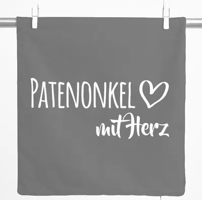 Produktbild von Huuraa Kissenbezug Patenonkel mit Herz 40x40cm Steel Grey Baumwolle Dekokissenbezug Geschenkidee