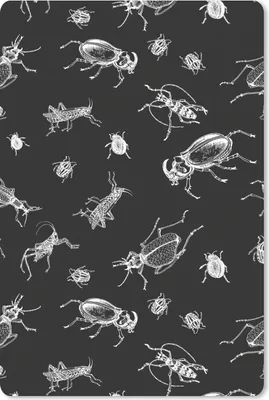 Produktbild von MuchoWow® Mauspad Mousepad Muster - Insekten - Schwarz und Weiß 18x27 cm - Mousepads - Maus Mat - Pad - Mausunterlage