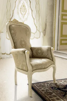 Produktbild von Lehnstuhl Polsterstuhl Armlehne Luxus Sessel Stuhl Stühle Wohnzimmer Esszimmer