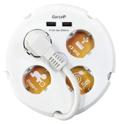 Immagine prodotto di Garza - Ciabatta multipresa con 4 prese e 2 porte USB