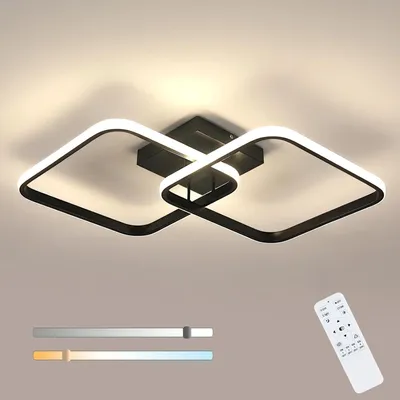 Obrázek produktu pro LED stropní svítidlo Toolight, stmívatelné, 50W, 3000-6500K, černé barvy, průměr 59 cm, vhodné do ložnice