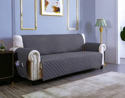 Imagen del producto de Funda impermeable para sofá con bolsillos de almacenamiento, ideal para sillones de una plaza (60 cm), con acolchado en color crema